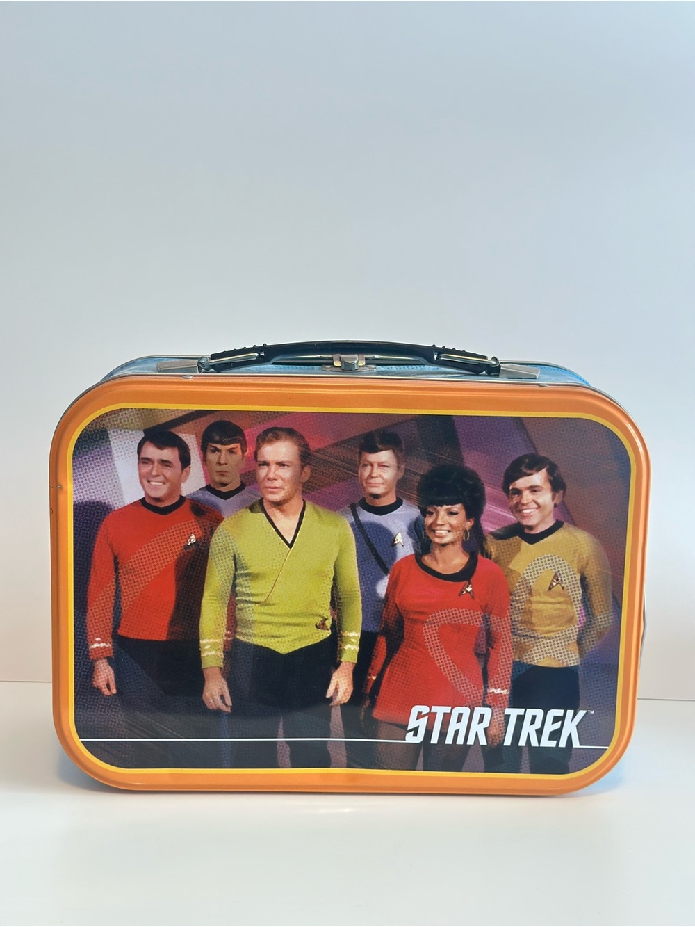 2009 Star Trek Metal Lunch Box Large Tin Tote Original Series Capt Kirk Spock
